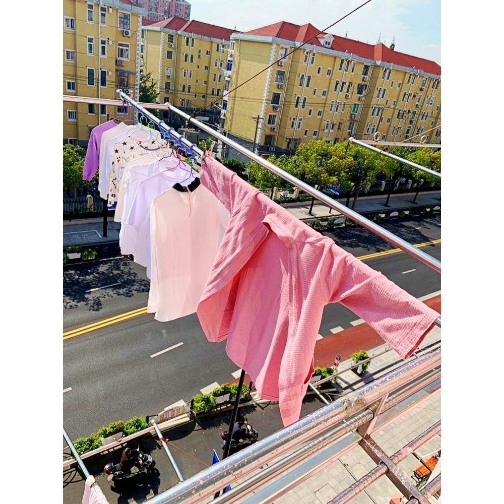 S588304不锈钢管晾衣架长杆晒被竿子阳台晾衣杆式室内晒衣架一根