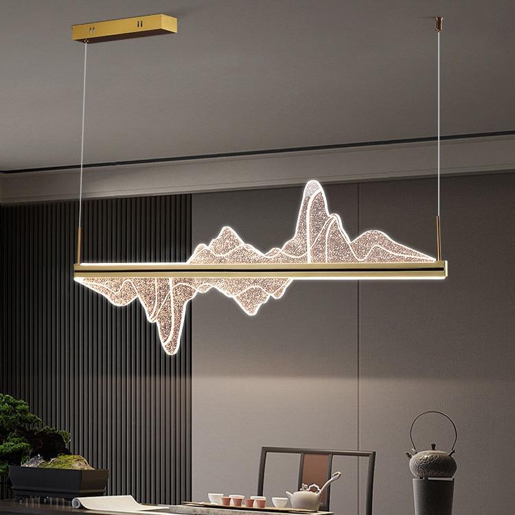 餐厅吊灯雪山轻奢现代大气卧室灯2025新款北欧简约书房主客厅灯具