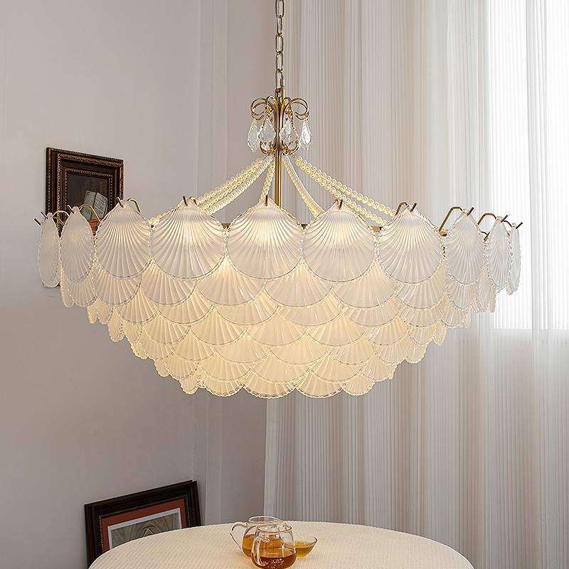 法式奶油风贝壳水晶吊灯客厅轻奢简约房间主卧吊灯温馨LED灯饰,纺织面料/辅料/配套,纺织机械配件,淘宝优惠券,粉丝福利购,淘宝优惠卷