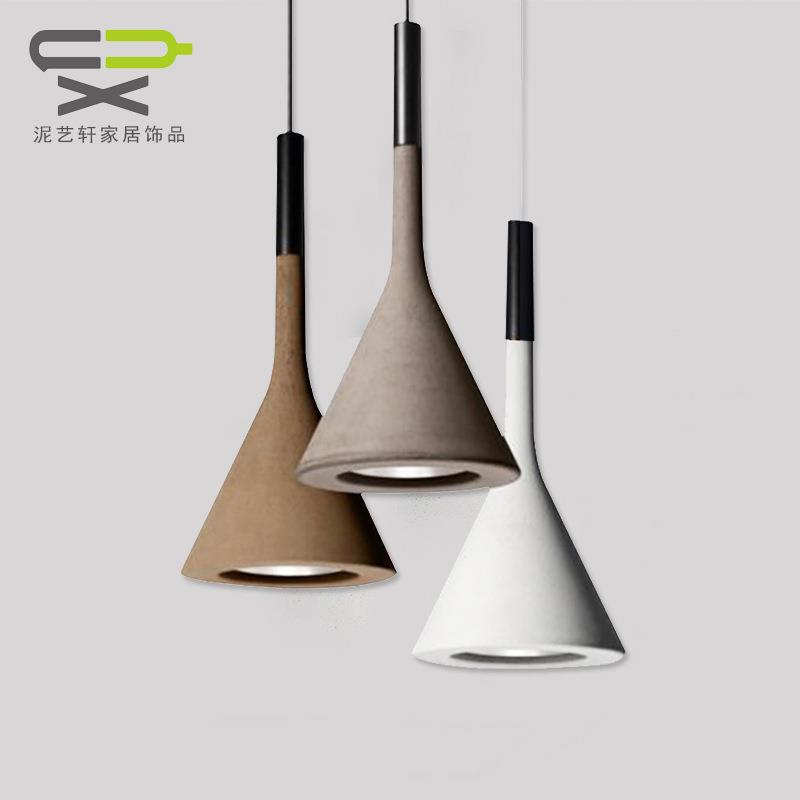 工业风复古水泥工艺吊灯单头酒吧创意led吊灯个性艺术餐厅餐吊灯