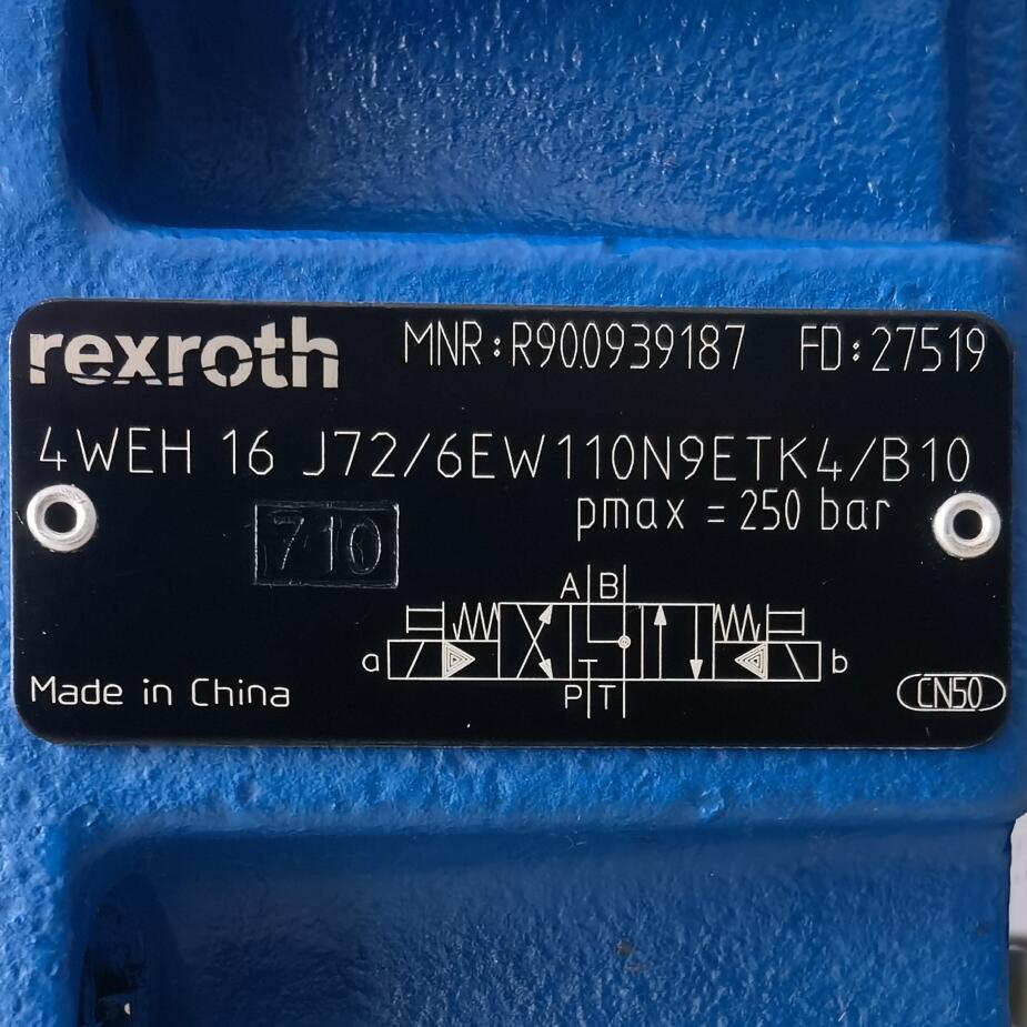 R900939187  4WEH16J72/6EW110N9ETK4/B10 # Rexroth//力士乐