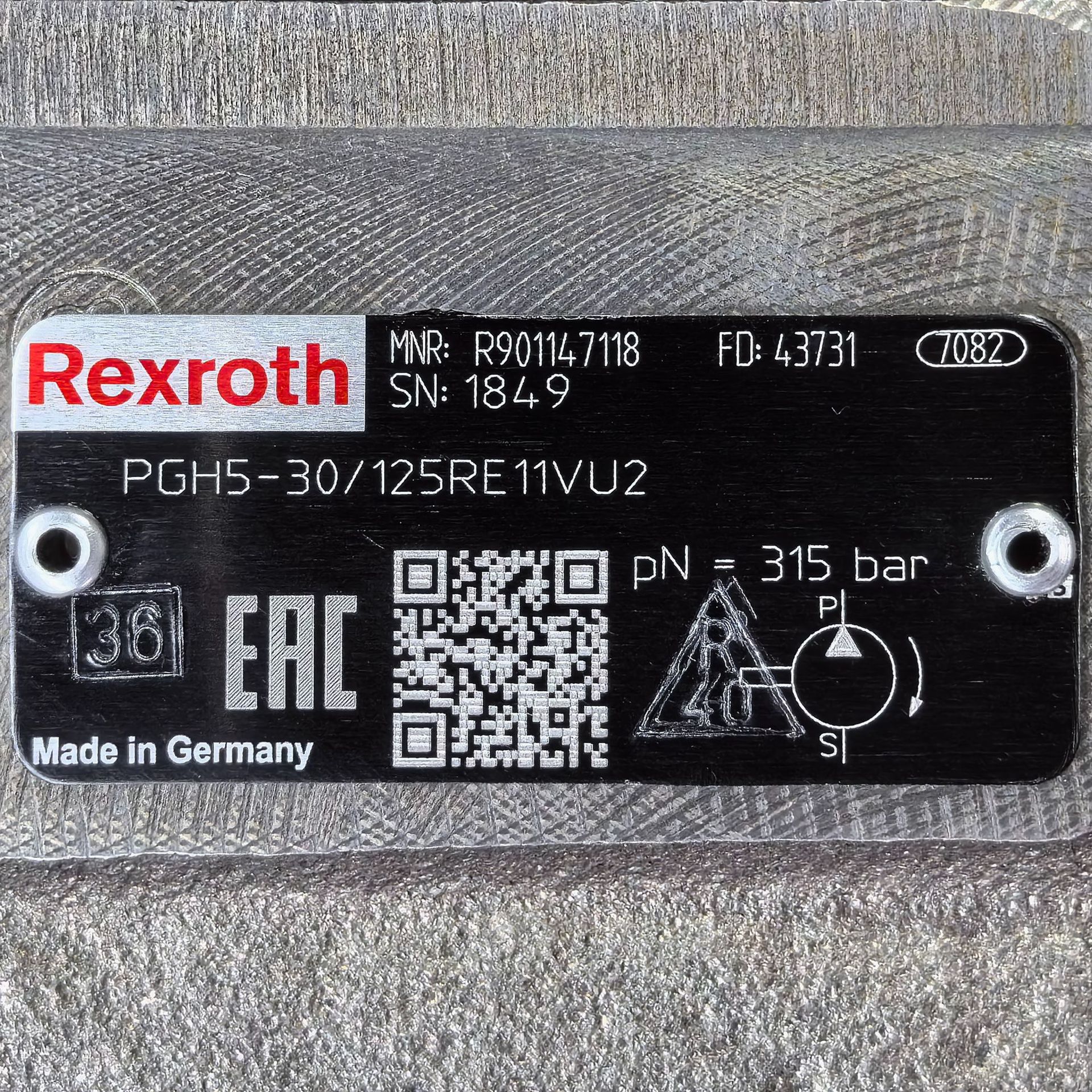 R901147118  PGH5-30/125RE11VU2 # Rexroth内啮合齿轮泵