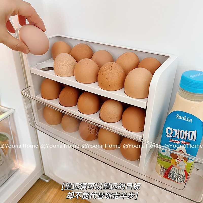 极速家用创意翻转鸡蛋盒冰箱鸡蛋收纳盒家用厨房鸡蛋架鸡蛋托新款