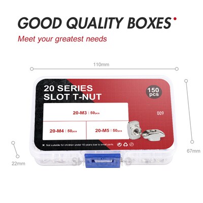 极速65/150/200 Pcs 2020 Series T-Nut Set Hammer Head T Nuts