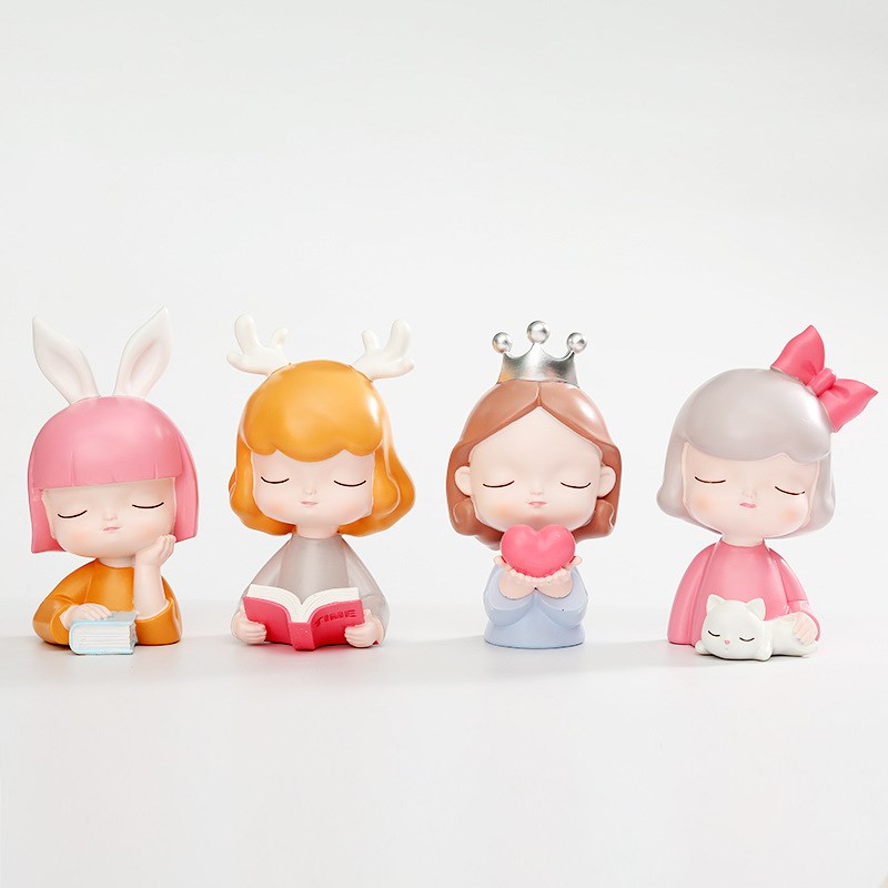 创意可爱卡通童话女孩存钱罐储钱罐树脂工艺品R儿童节礼品生日礼