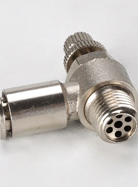 气管快速快插单向节流阀气动接头调速开关SL802全铜镀镍601