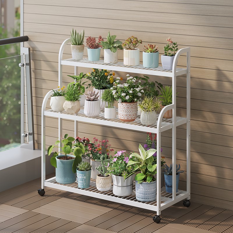 花架子客厅落地式阳台置r物架花盆托架铁艺室内多层可移动绿植花