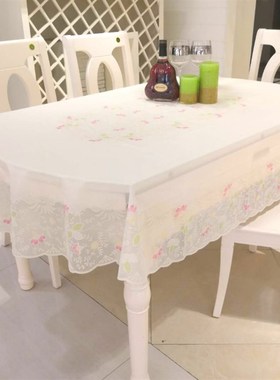 可折叠伸缩桌椭圆形桌布rPVC防水防油防烫免洗欧式家用茶几餐桌布