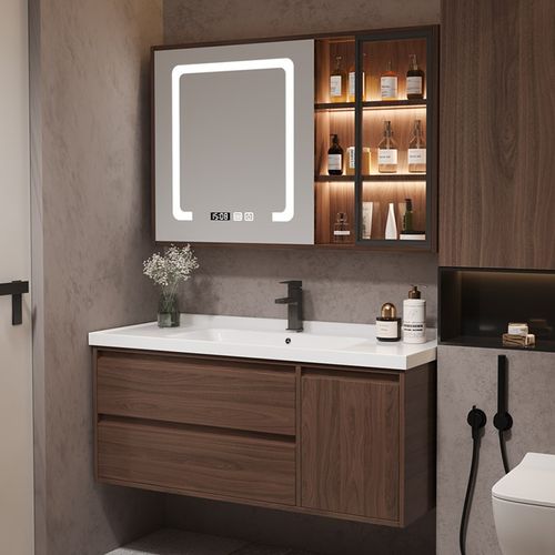 卫生间浴室柜组合陶瓷一体盆洗手盆柜组合新中式洗手盆洗漱台组合