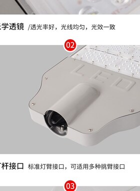 LED节能路灯灯头户外防水100W150W工程模组220V挑臂高杆道路灯头