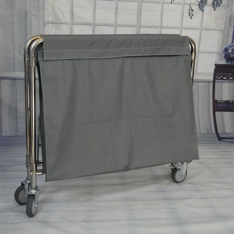 折叠保洁布草车酒店宾馆不锈钢手推车收集加强型客房服务车