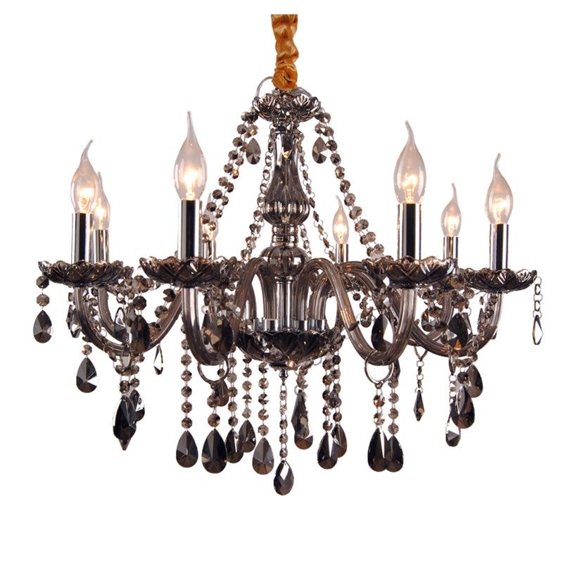 欧式烟灰色餐厅复古卧室水晶灯黑色大气客厅灯美容院KTV工程吊灯,家装灯饰光源,客厅吊灯,淘宝优惠券,粉丝福利购,淘宝优惠卷