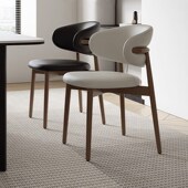 2025年新款 餐椅轻奢实木餐椅现代简约家用设计师餐厅餐桌椅白蜡木