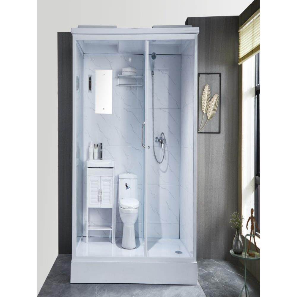 整体淋浴房浴室一体式卫生间隔断玻璃移动洗澡间家用工程集成卫浴