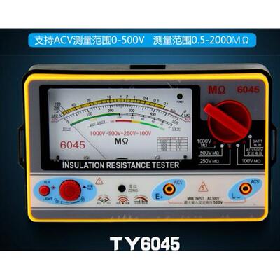 正品天宇TY6018 1000V绝缘电阻测试仪表 摇表TY6017兆欧表500V