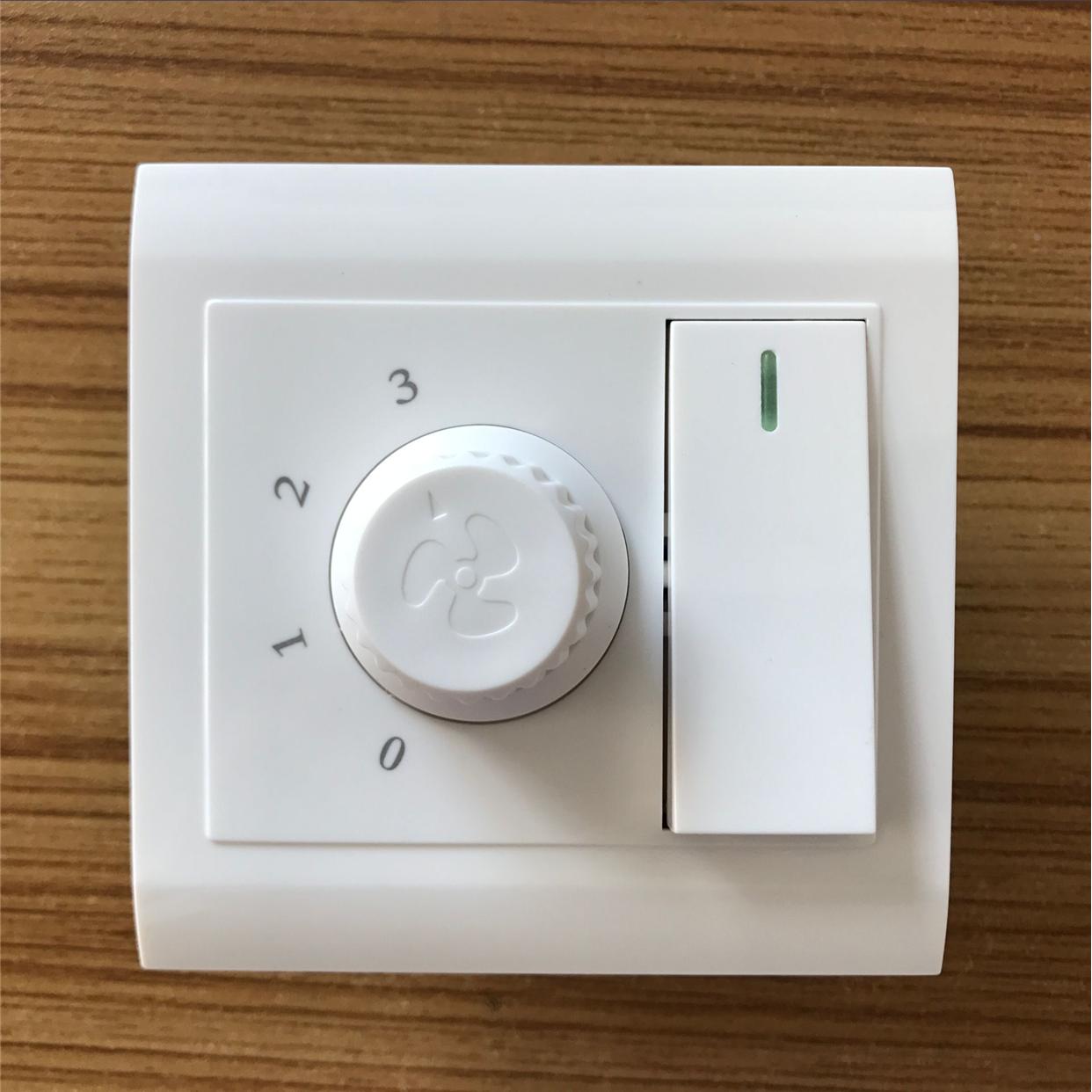 风扇加档器风扇电扇调速开关插座面板吊扇调速器带灯开关一开单控