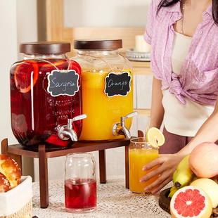 大容量玻璃饮料桶带龙头商用啤酒可乐水果茶泡酒瓶罐子果汁冷饮罐