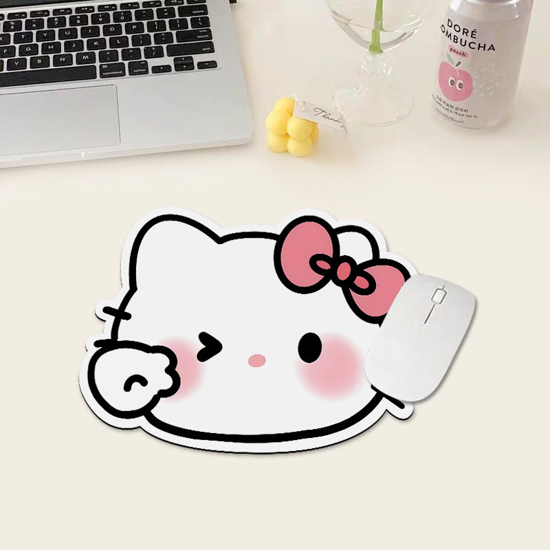 可爱kt猫鼠标垫卡通异形便携小号电脑桌垫男女生游戏滑鼠垫杯垫子