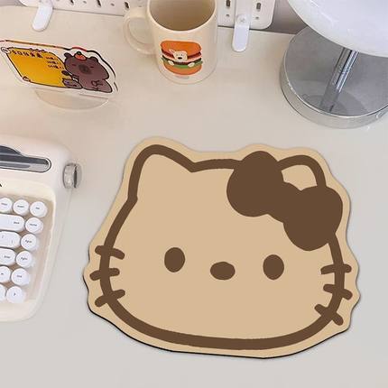 可爱Hello kitty猫头异形鼠标垫高颜值女生卡通便携电脑办公桌垫