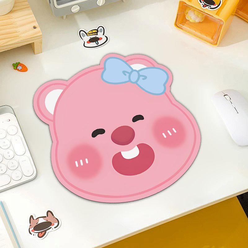 小海狸loopy 蝴蝶结可爱卡通鼠标垫小号办公室通用滑鼠垫宿舍桌面