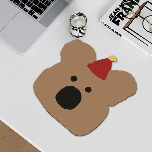 柿子椒熊可爱鼠标垫卡通异形高颜值电脑桌垫布面软垫游戏滑鼠垫子