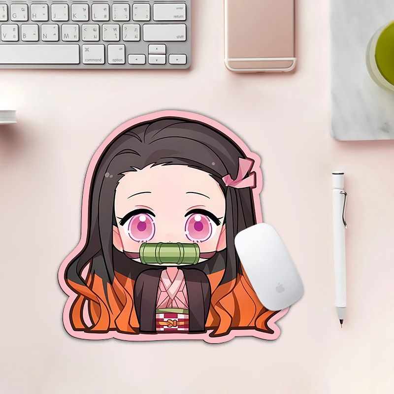 鬼灭之刃祢豆子卡通Q版小号鼠标垫便携笔记本桌垫高颜值耐磨防滑