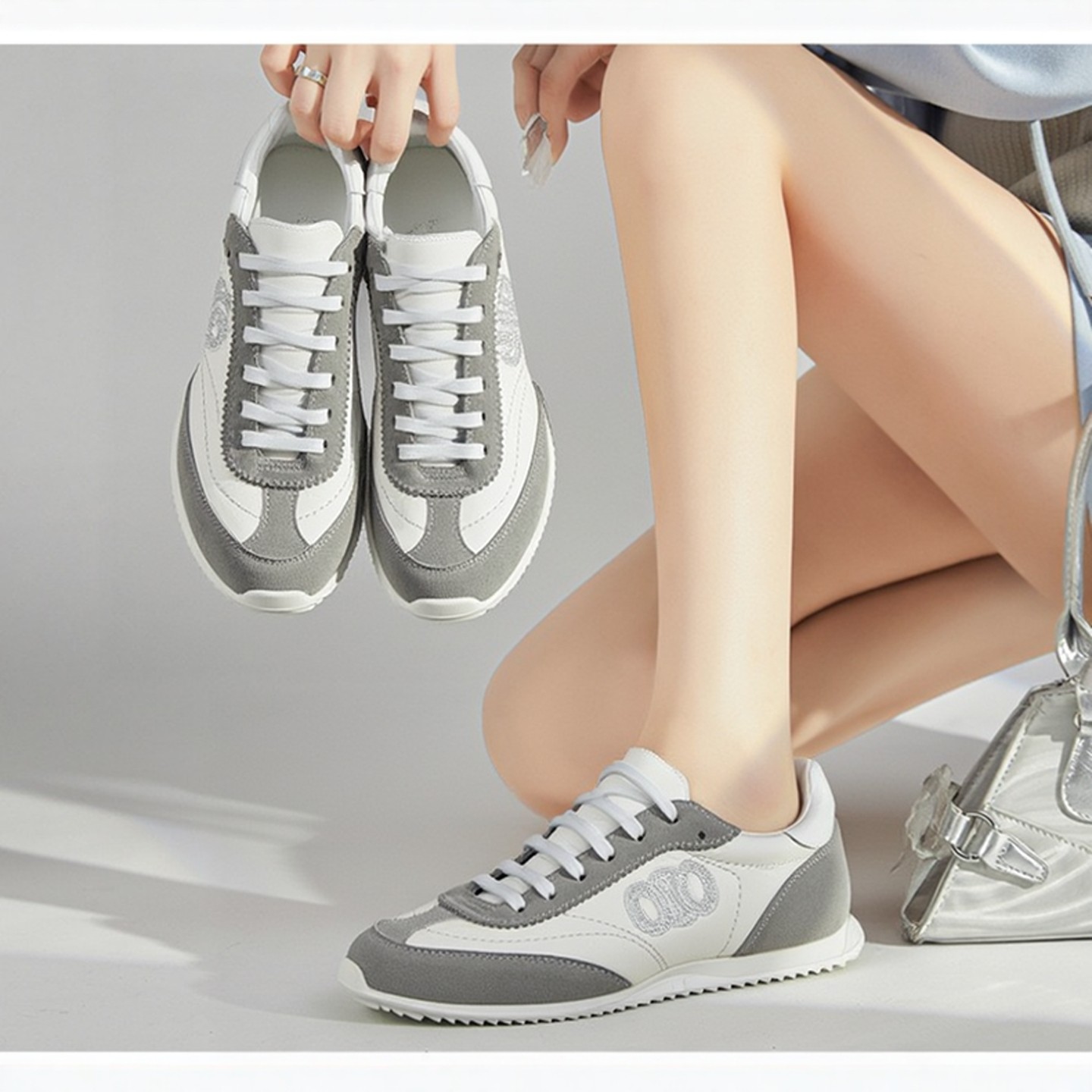 2026早春新款复古拼色德训鞋女平底系带休闲运动鞋舒适百搭阿甘鞋,女鞋,深口单鞋,淘宝优惠券,粉丝福利购,淘宝优惠卷