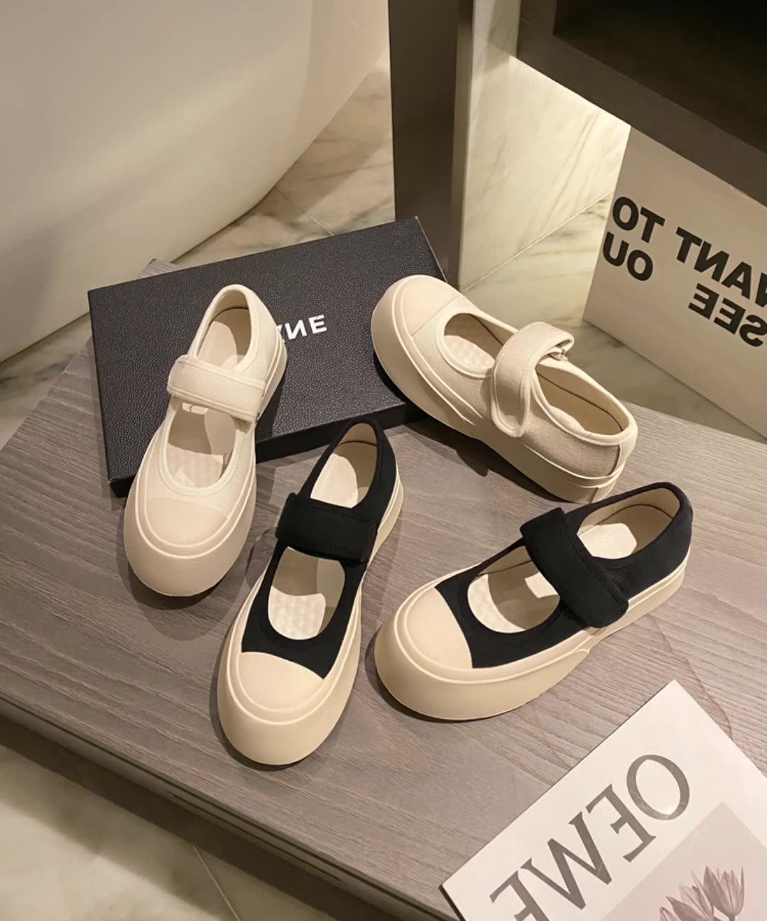 大码女鞋41-43玛丽珍赵露思同款丑萌大头小白帆布加宽加肥单鞋女,女鞋,松糕（摇摇）鞋,淘宝优惠券,粉丝福利购,淘宝优惠卷