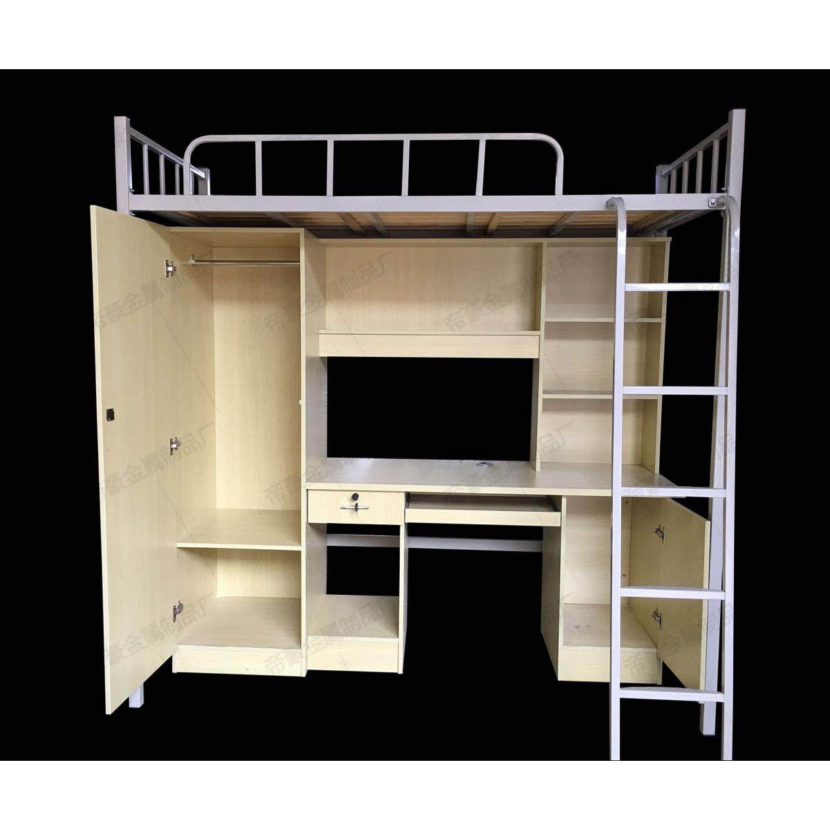 学校学生公寓床宿舍员工连体床带柜子上下铺铁床高架床上床下桌,住宅家具,铁艺/钢木床,淘宝优惠券,粉丝福利购,淘宝优惠卷
