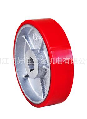 源头工厂直供180X50mm铁芯高耐磨聚氨脂(PU)AGV机器人驱动脚轮