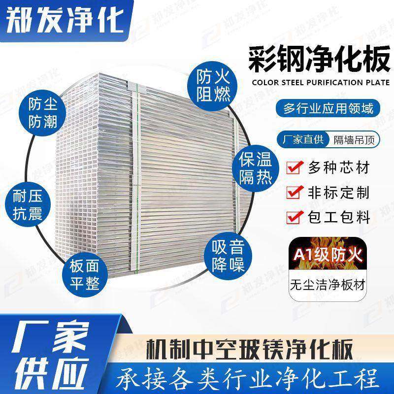 防火玻镁夹芯彩钢板 洁净室隔断墙阻燃保温板 机制中空玻镁净化板,橡塑材料及制品,耐火材料及制品,淘宝优惠券,粉丝福利购,淘宝优惠卷