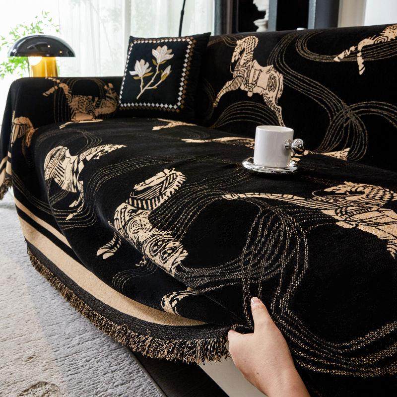 高级感轻奢雪尼尔一整张全盖沙发盖布巾四季通用防滑防猫抓沙发垫,居家布艺,沙发套,淘宝优惠券,粉丝福利购,淘宝优惠卷