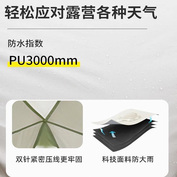 拉链款穹顶天幕超大遮阳帐篷防晒户外野外露营野营防雨多人遮阳棚