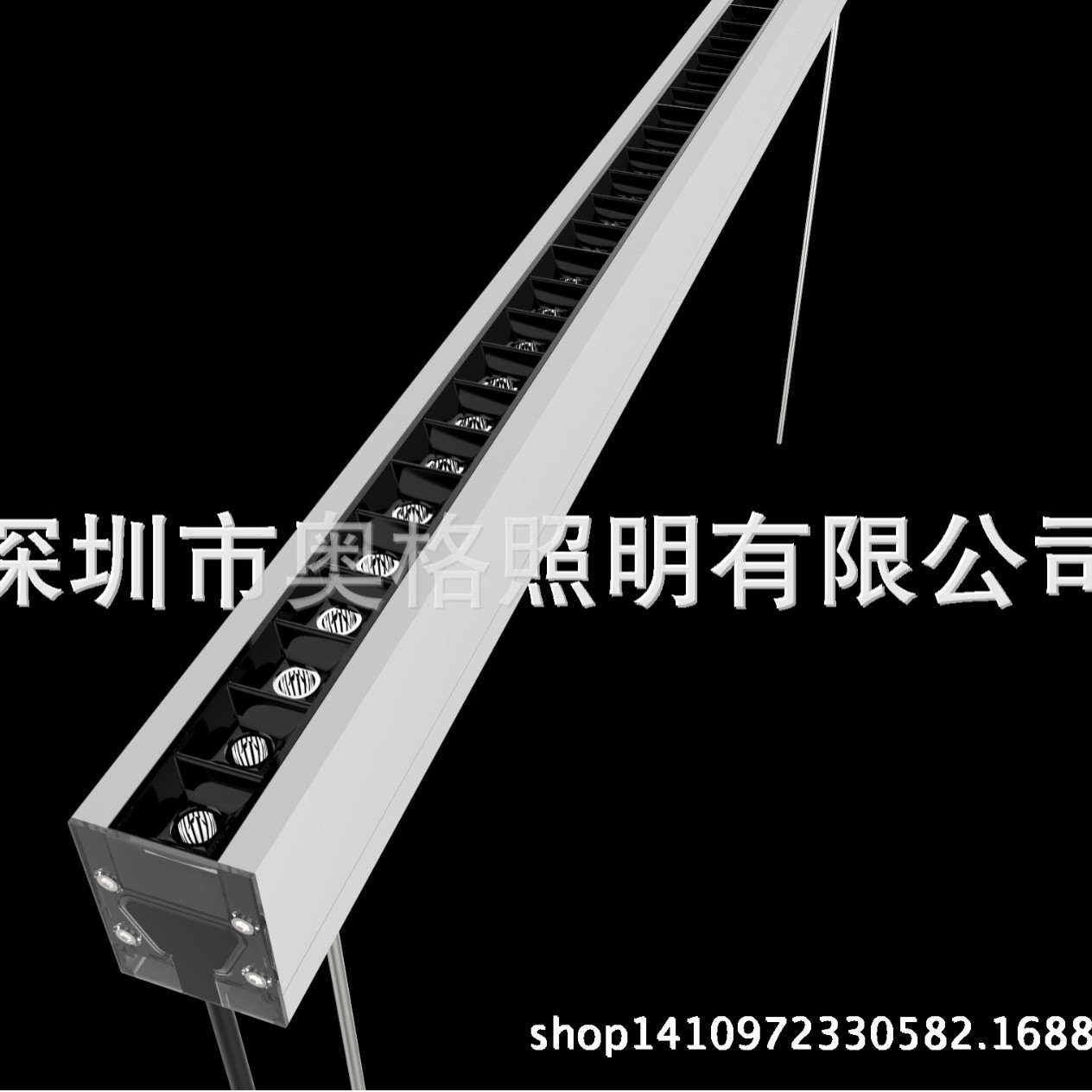 长条线条灯吊灯办公商超照明1.2米40W无缝拼接吸顶吊装两用调光