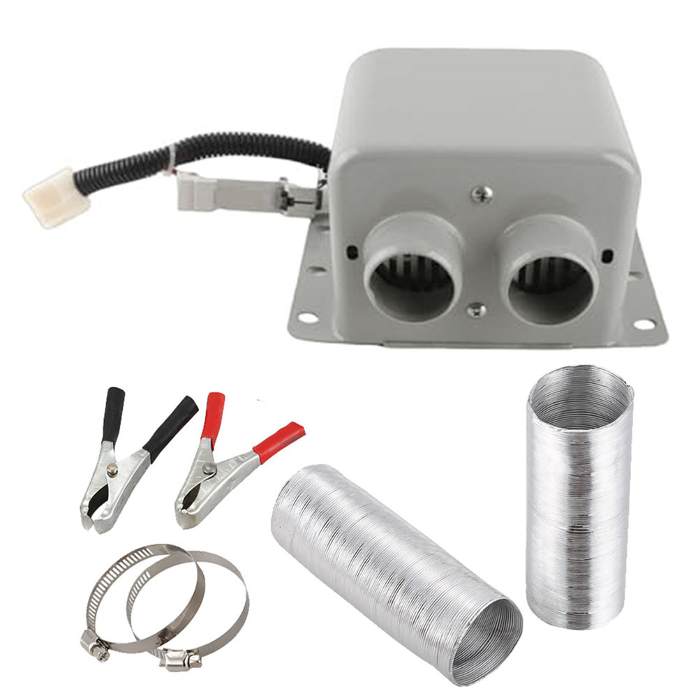 双孔车载取暖机400W汽车货车12V/24V除霜除雾暖风机电暖器白色