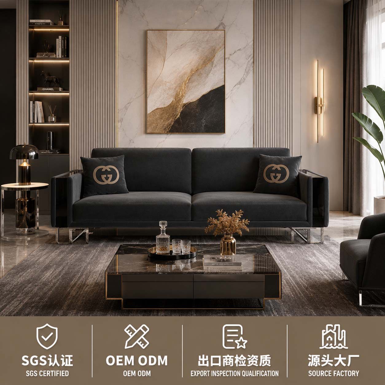 意式轻奢沙发1+2+3小户型客厅布艺沙发高端沙发sofaset佛山家具厂