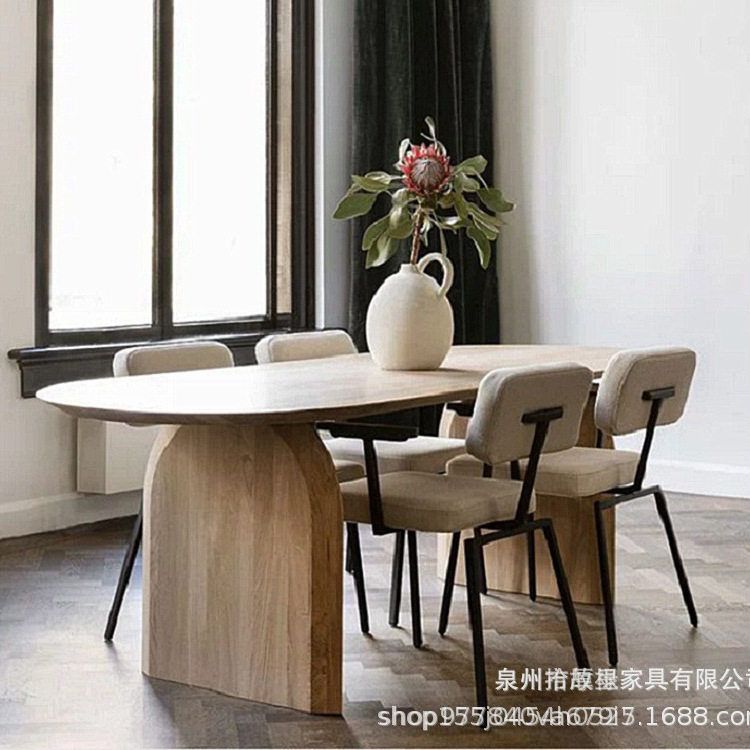 简约现代北欧极简纯实木餐桌饭桌设计师办公桌创意轻奢餐桌椅组合