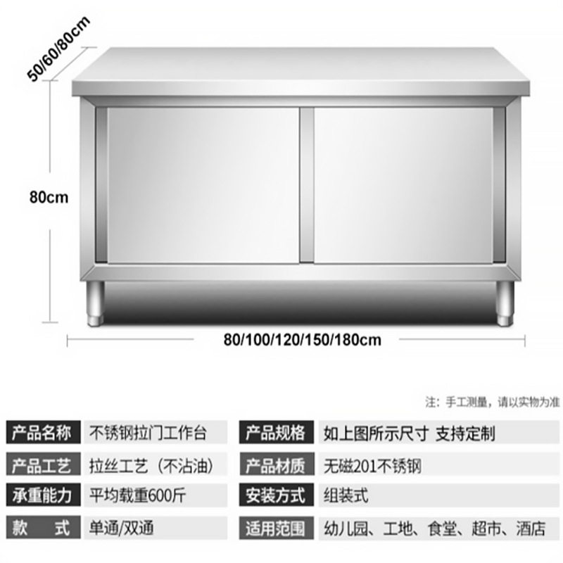 批发不锈钢工作台 商用饭店餐厅打包台厨房食堂切菜桌子操作台