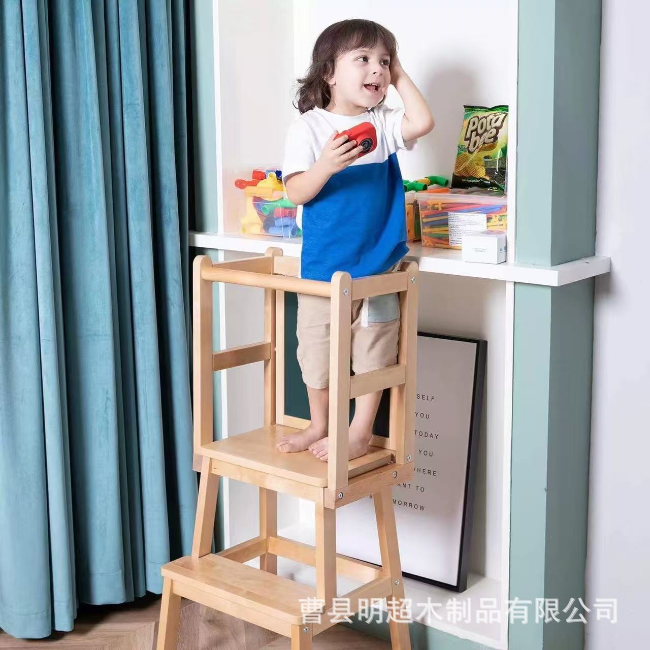 实木多功能蒙氏宝宝学习塔洗手凳