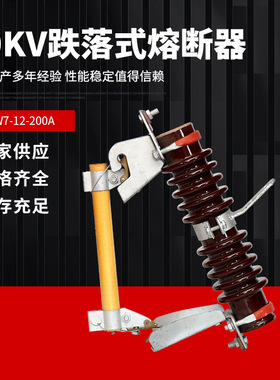 10KV户外高压跌落式熔断器RW7-12-200A千伏陶瓷柱上令克保险开关
