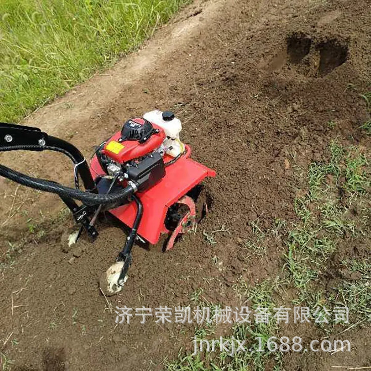 四冲程4马力汽油微耕机 小型二驱松土除草微耕机多功能手推微耕机