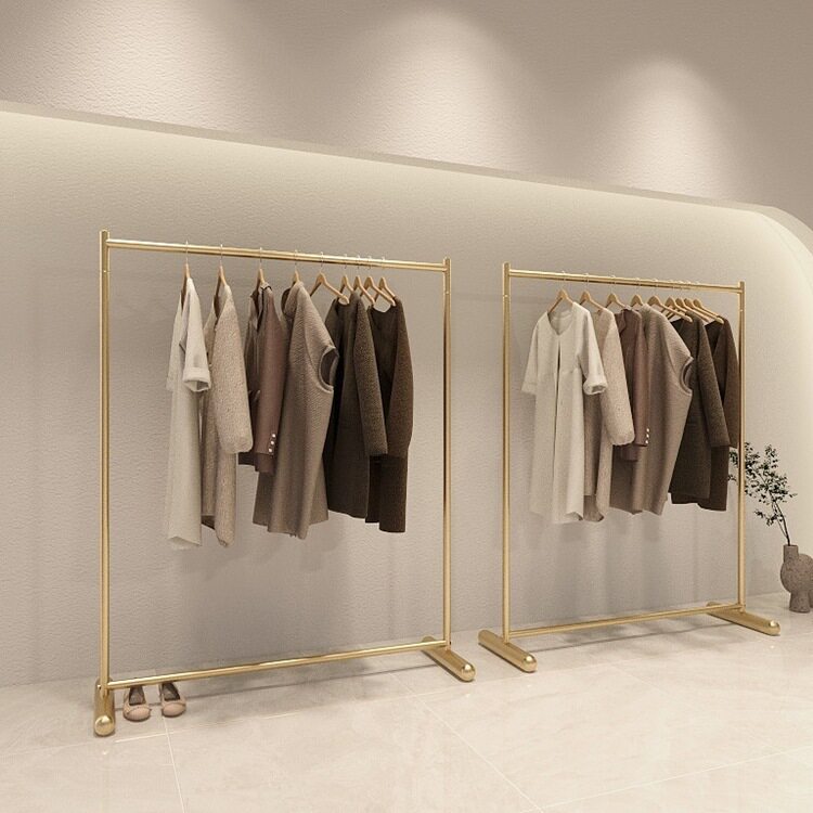 服装店展示架落地式挂衣架简易阳台晾衣架晾衣杆晒衣架室内挂衣杆