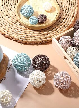 极速5/10Pcs 3-7Cm Artificial Straw Ball Stars And Love Home