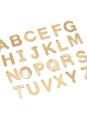 100pcs Random Stainless Steel  A-Z Letter Gold Charms Alphab