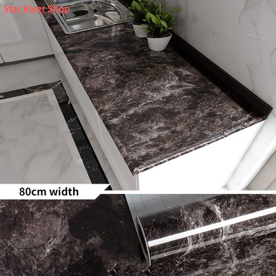好货60/80cm Width Marble Wallpaper Contact Paper Waterproof