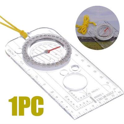 极速1pc Compass Map Scale Ruler Outdoor Camping Directional