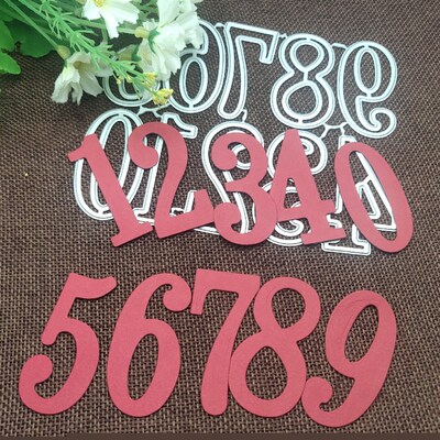 好货1 Set 0-9 Numbers Metal Cutting Dies Stencils DIY Emboss