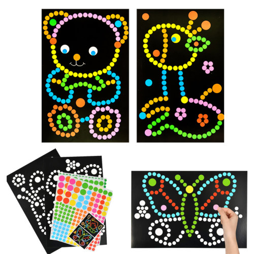 极速10/15pcs DIY Colorful Dot Primary Mosaic Puzzle Stickers