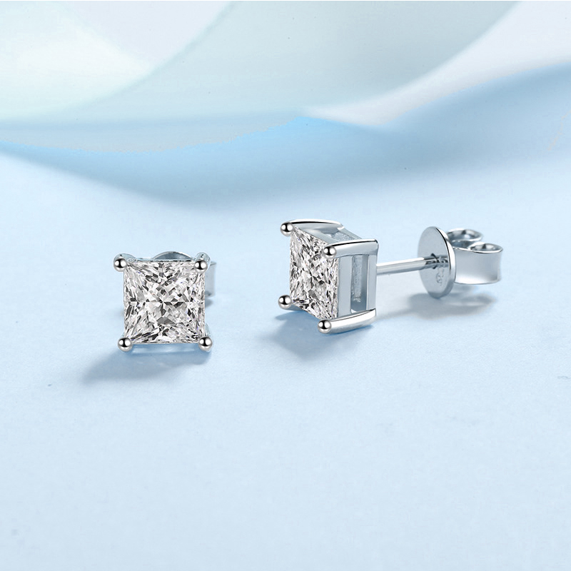 推荐Princess Cut 2CT Diamond Test Passed Moissanite Rhodium