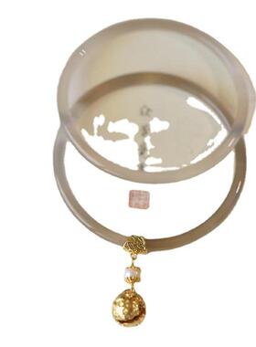 叮当镯手镯古风女玉髓一铃铛细天然玛瑙冷淡风汉服玉镯对礼物镯子